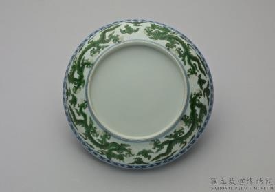 图片[3]-Bowl with green dragons and underglaze blue decoration, Ming dynasty (1368-1644)-China Archive